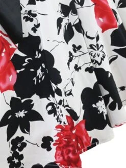 White 1950s Floral Halter Swing Dress 9 White 1950s Floral Halter Swing Dress -Retro Pulse Shop SCV002596 PAT1 5