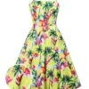 Yellow 1950s Flamingo Swing Dress -Retro Pulse Shop SCV002597 PAT1 2 978762b6 194b 4095 b190 a450ef5dde2b