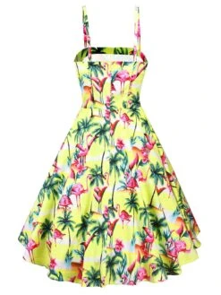 Yellow 1950s Flamingo Swing Dress -Retro Pulse Shop SCV002597 PAT1 3 e4c8f5d4 90ce 4487 be41 f48c7d63e212