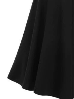 Black 1950s Solid Spaghetti Dress -Retro Pulse Shop SCV002617 B 4
