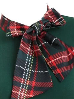 1950s Plaid Patchwork Bow Swing Dress -Retro Pulse Shop SCV003513 PAT2 4