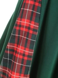 1950s Plaid Patchwork Bow Swing Dress -Retro Pulse Shop SCV003513 PAT2 5