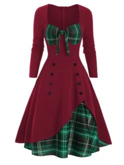 1950s Sweetheart Plaid Patchwork Dress -Retro Pulse Shop SCV003518 PAT3 1 6ac89a81 5218 4af0 ba89 8e2ac64ee126