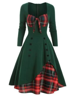 1950s Sweetheart Plaid Patchwork Dress -Retro Pulse Shop SCV003518 PAT4 1 961cc153 685f 4b96 93d7 b62a6474c98f