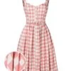 Pink 1950s Diamond Grid Swing Dress -Retro Pulse Shop SCV005369 PP 2