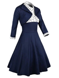 2PCS Navy 1950s Polka Dot Swing Dress -Retro Pulse Shop SCV005584 NB 3 be6a134e d580 4de2 bb00 a250f4aa1d83