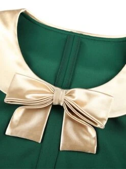 1960s Bow Patchwork Bodycon Dress -Retro Pulse Shop SCV006245 1 2