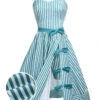 Turquoise 1950s Stripes Romper & Skirt 1 Turquoise 1950s Stripes Romper & Skirt -Retro Pulse Shop SCV006731 15a3261b f7bb 4cd7 8516 eb4c536d308f