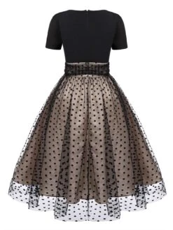 Black 1950s Polka Dot Swing Vintage Dress -Retro Pulse Shop SCV008242 3 compressed