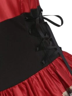 Red 1950s Strap Poker Costume Dress 9 Red 1950s Strap Poker Costume Dress -Retro Pulse Shop SCV008579 3