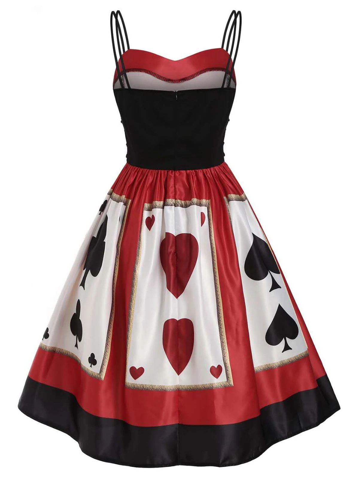 Red 1950s Strap Poker Costume Dress 4 Red 1950s Strap Poker Costume Dress - Image 2