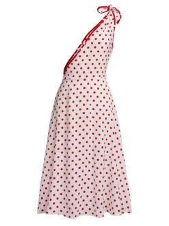 Red 1950s Polka Dot Pocket Swing Dress -Retro Pulse Shop SCV008857 5