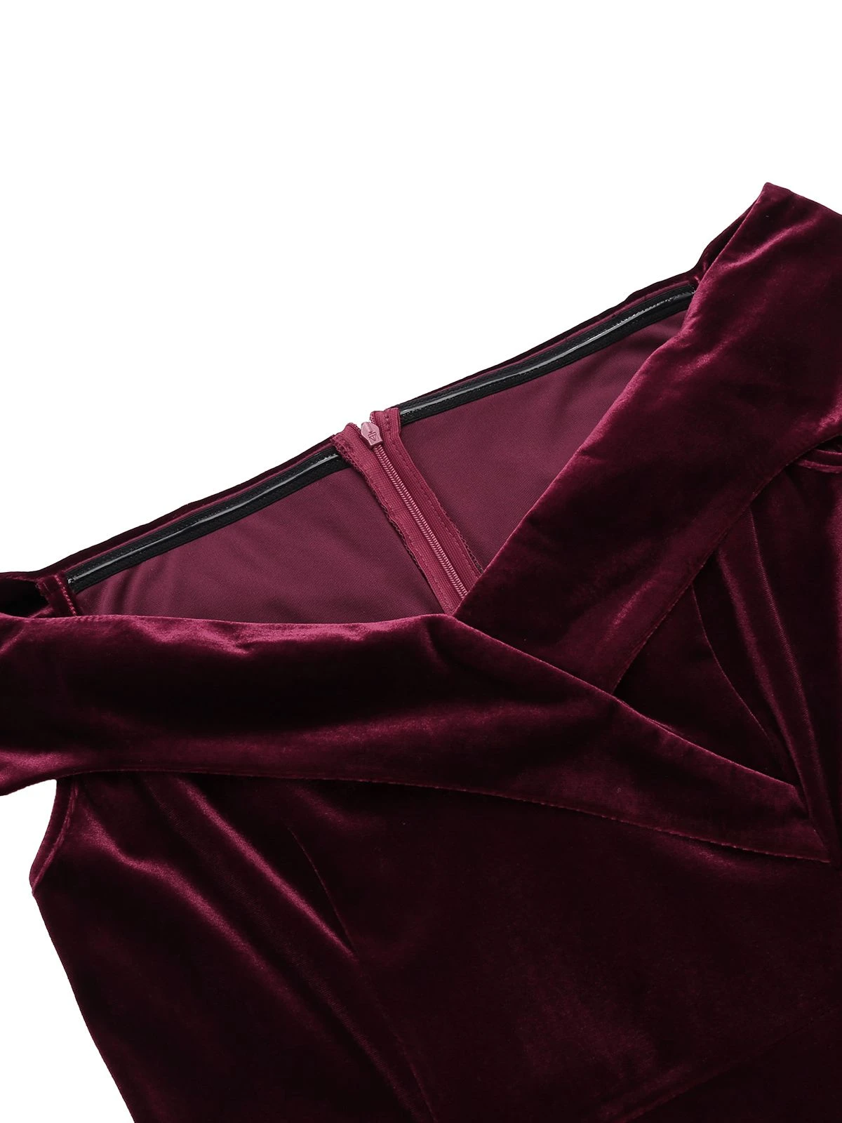 Wine Red 1960s Velvet Bodycon Vintage Dress 8 Wine Red 1960s Velvet Bodycon Vintage Dress - Image 6