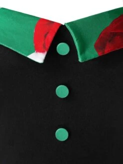 Green 1950s Christmas Cat Swing Dress -Retro Pulse Shop SCV009772 3