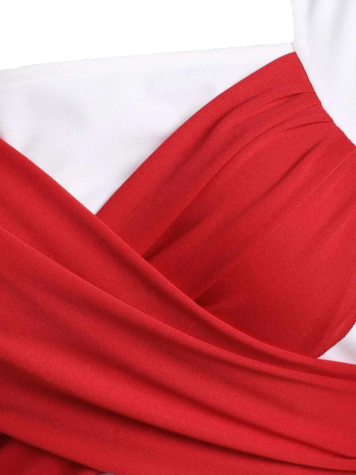 Red 1950s Stripes Bow Swing Dress 6 Red 1950s Stripes Bow Swing Dress - Image 4