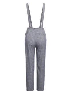 Gray 1950s Plaids Suspender Pants -Retro Pulse Shop SCV010980 3 compressed