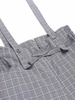Gray 1950s Plaids Suspender Pants -Retro Pulse Shop SCV010980 4 compressed