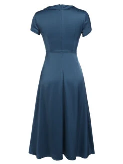 Blue 1940s Pearl Buttons Darlene Dress 23 Blue 1940s Pearl Buttons Darlene Dress -Retro Pulse Shop SCV012150 3