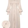 1940s Solid Silk Buttoned Tea Dress