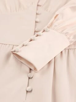 1940s Solid Silk Buttoned Tea Dress -Retro Pulse Shop SCV012767 5