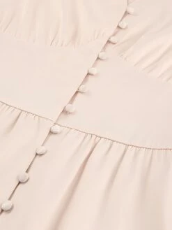 1940s Solid Silk Buttoned Tea Dress -Retro Pulse Shop SCV012767 7