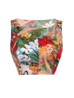 2PCS 1960s Retro Lady Crop Top & Pencil Skirt -Retro Pulse Shop SCV016052 11