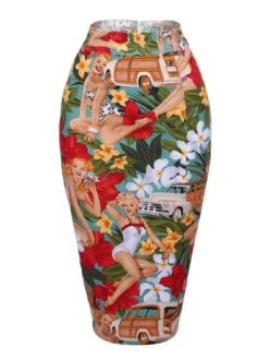 2PCS 1960s Retro Lady Crop Top & Pencil Skirt -Retro Pulse Shop SCV016052 12