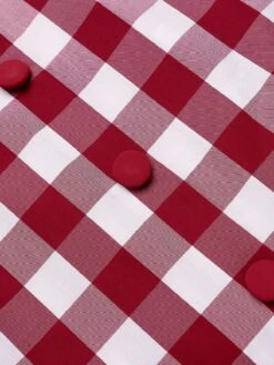 Red 1960s Checked Pockets Pencil Dress 17 Red 1960s Checked Pockets Pencil Dress -Retro Pulse Shop SCV016327 5