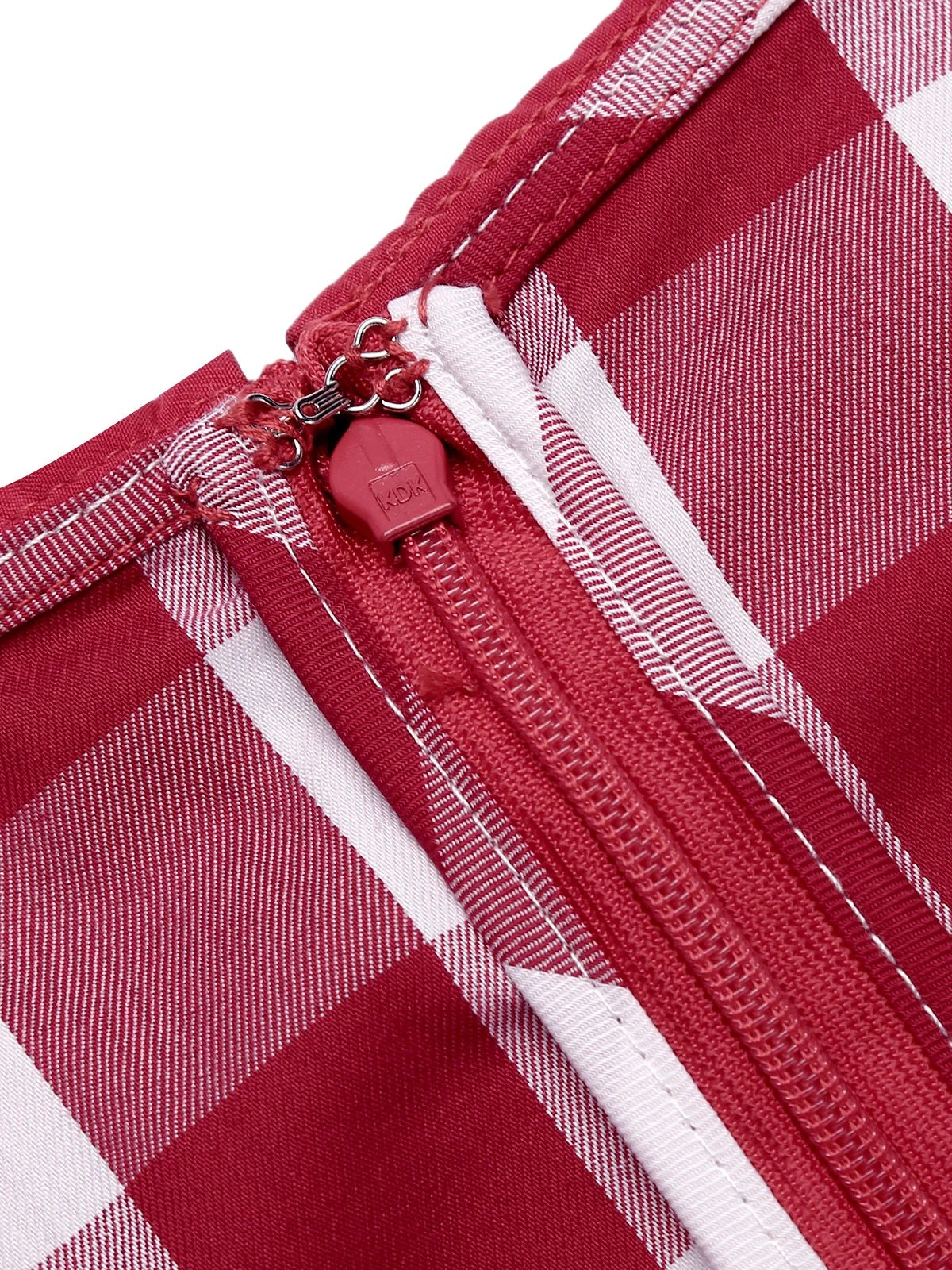 Red 1960s Checked Pockets Pencil Dress 11 Red 1960s Checked Pockets Pencil Dress - Image 9