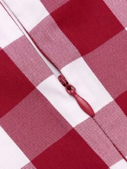 Red 1960s Checked Pockets Pencil Dress 21 Red 1960s Checked Pockets Pencil Dress -Retro Pulse Shop SCV016327 9