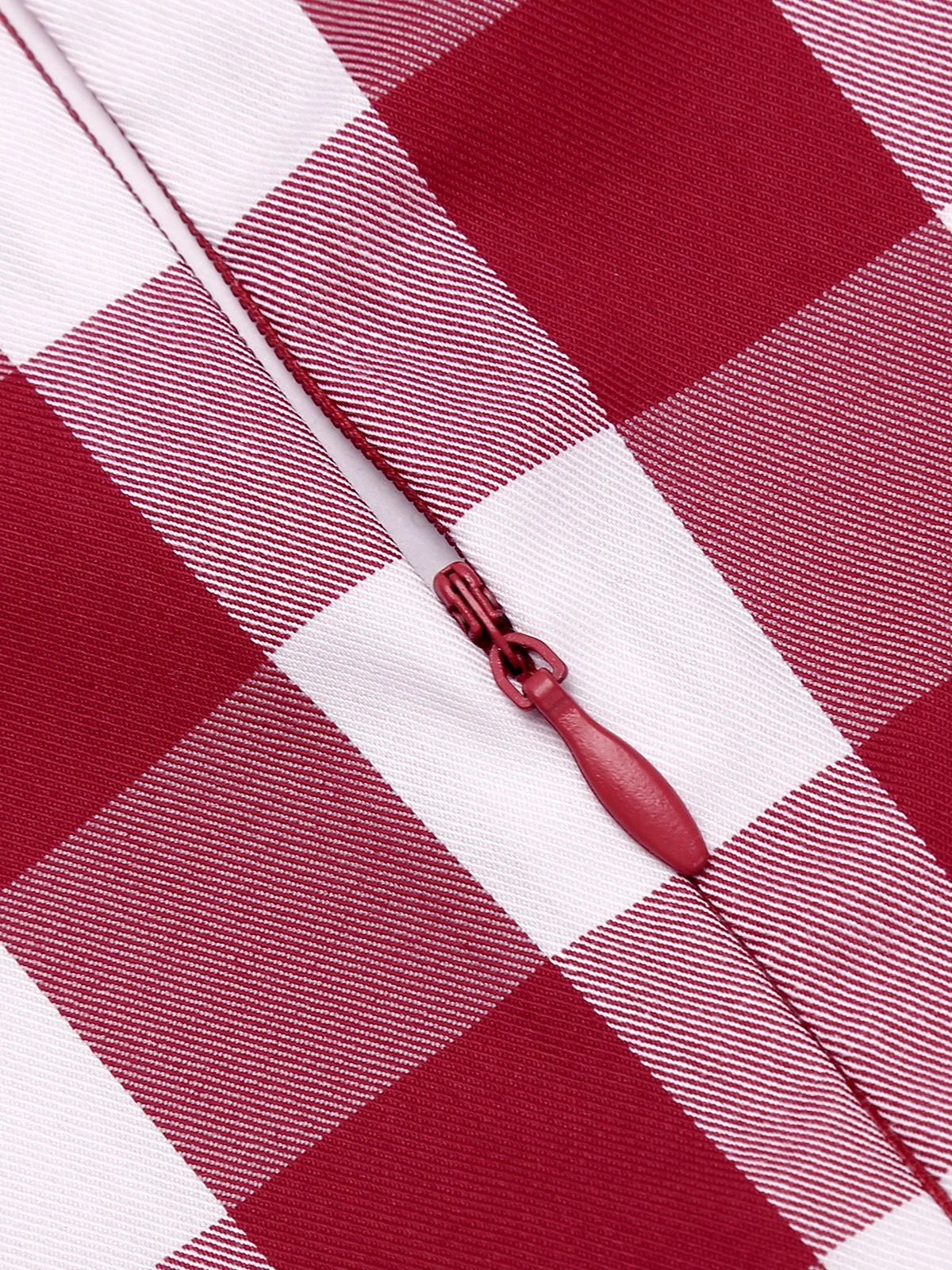 Red 1960s Checked Pockets Pencil Dress 12 Red 1960s Checked Pockets Pencil Dress - Image 10