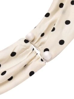 Ivory 1960s Polka Dot Halter Pencil Dress -Retro Pulse Shop SCV016661 9