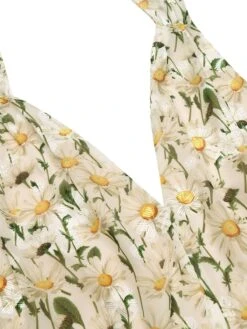 1950s Floral Halter Lace-up Vintage Romper -Retro Pulse Shop SCV016935 4