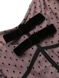 2PCS 1950s Polka Dot Bowknot Lace Strap Dress -Retro Pulse Shop SCV017250 7