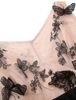 Nude 1950s Lace Butterfly Swing Vintage Dress -Retro Pulse Shop SCV017386 4