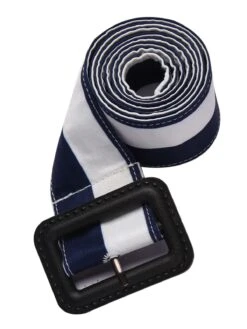 Blue 1930s Striped Ruffle Jumpsuit -Retro Pulse Shop SCV018480 11