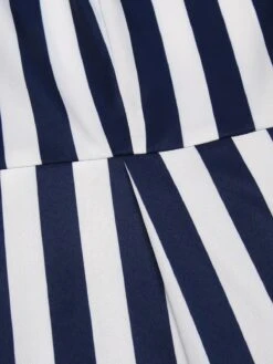 Blue 1930s Striped Ruffle Jumpsuit -Retro Pulse Shop SCV018480 5