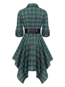 1950s 3/4 Sleeve Plaid Belt Long Tops -Retro Pulse Shop SCV019169 3 57257f4b 0666 4603 9715 bfb8e17347af