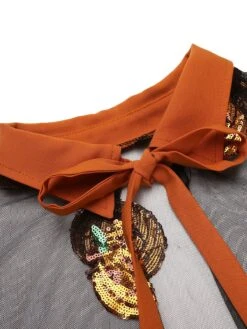 Orange 1950s Cape Pumpkin Swing Dress -Retro Pulse Shop SCV019299 7