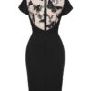 Black 1960s Butterfly Backless Pencil Dress 2 Black 1960s Butterfly Backless Pencil Dress -Retro Pulse Shop SCV019360 3