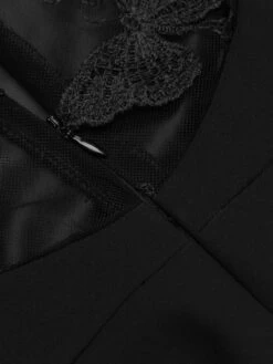 Black 1960s Butterfly Backless Pencil Dress -Retro Pulse Shop SCV019360 9