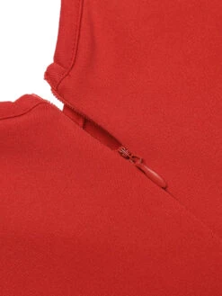 Red 1950s Christmas Patchwork Swing Dress -Retro Pulse Shop SCV019964 9