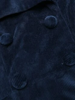 Navy Blue 1950s Velvet Long Coat -Retro Pulse Shop SCV020321 5