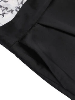 Black White 1930s Floral Halter Strap Jumpsuit -Retro Pulse Shop SCV020851 5