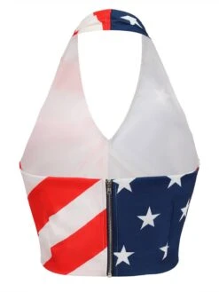 1950s Patchwork Flag Independence Day Tops -Retro Pulse Shop SCV020886 6