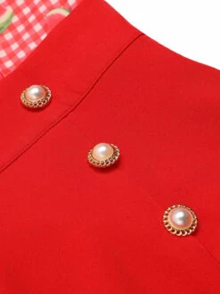 Watermelon Red 1950s Halter Patchwork Romper -Retro Pulse Shop SCV020896 R6