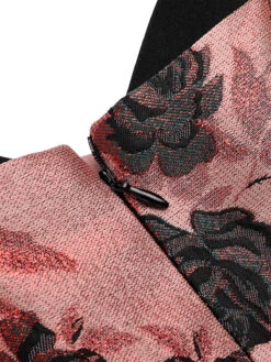 1950s Roses Embossed Satin Swing Dress 14 1950s Roses Embossed Satin Swing Dress -Retro Pulse Shop SCV020972 5