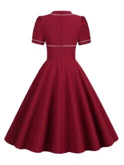 1950s Patchwork Button Swing Vintage Dress -Retro Pulse Shop SCV020994 WR 2