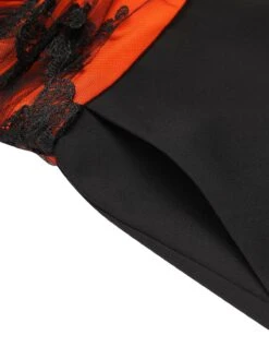 Orange 1930s Butterfly V-Neck Patchwork Jumpsuit -Retro Pulse Shop SCV021034 7