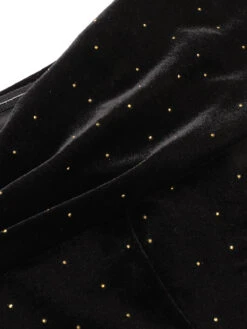 Black 1960s Off-Shoulder Rhinestones Velvet Dress 19 Black 1960s Off-Shoulder Rhinestones Velvet Dress -Retro Pulse Shop SCV021045 6